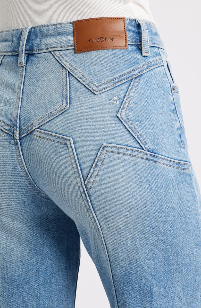 HIDDEN JEANS Star Mid Rise Flare Jeans, Alternate, color, Light Wash
