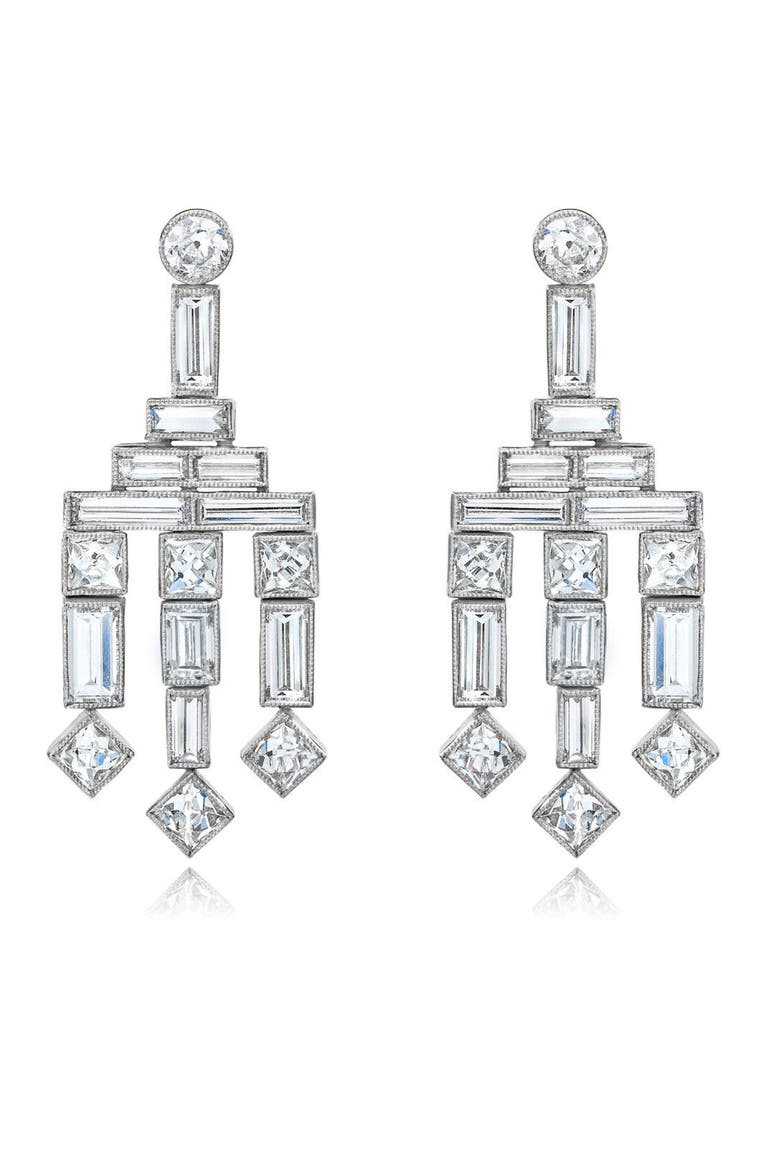 Frenchie Diamond Chandelier Earrings, Main, color, PLATINUM