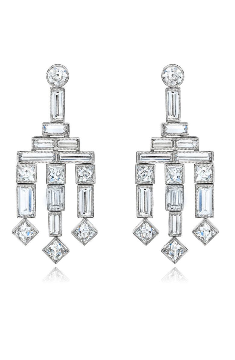 Mindi Mond Frenchie Diamond Chandelier Earrings, Main, color, Platinum