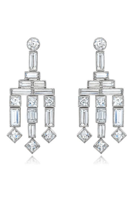 Frenchie Diamond Chandelier Earrings