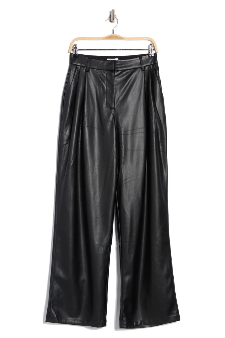 Uniform '90s Faux Leather Pants, Alternate, color, BLACK001