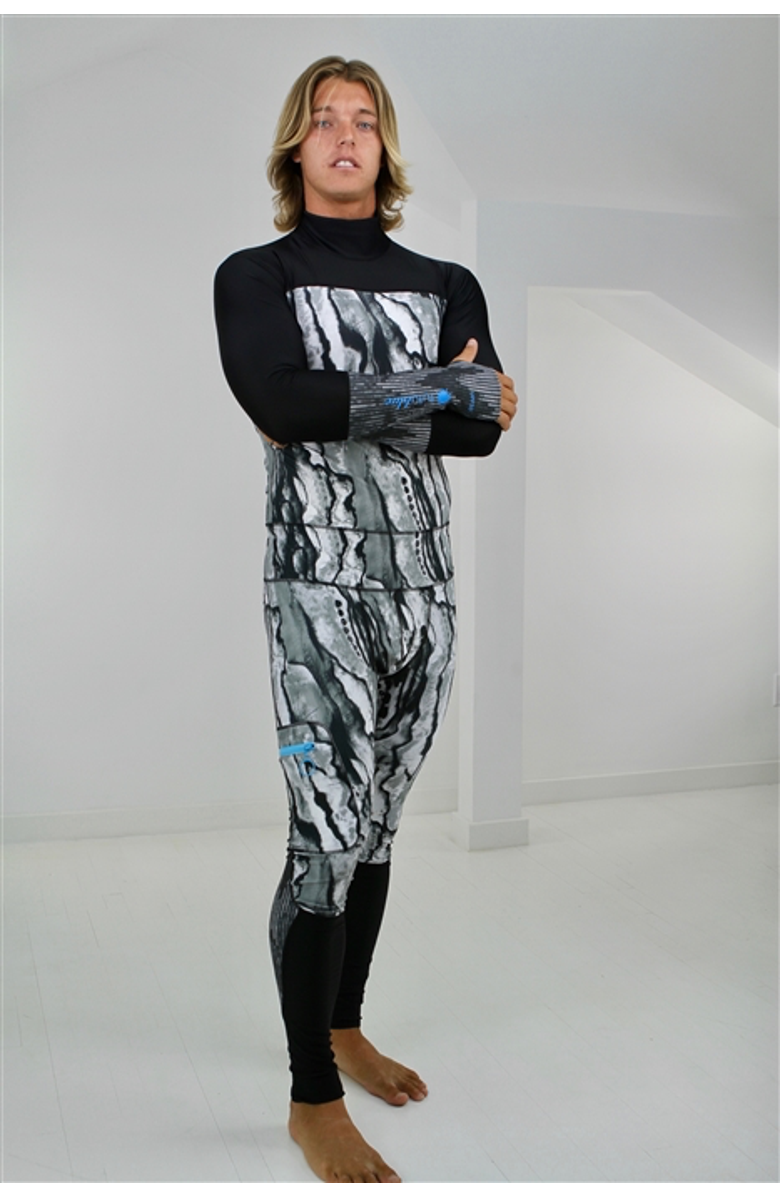 TUTUBLUE Men's Full-Body One-Piece Swimsuit - UPF 50+, Main, color, Abstract Marbled Cracked