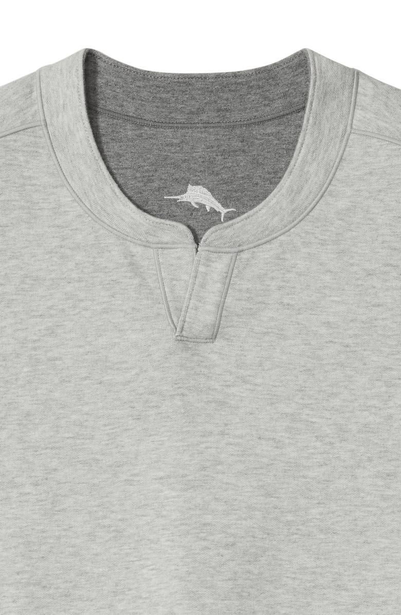 Tommy Bahama Flipview Abaco Split Neck T-Shirt, Alternate, color, Concrete Grey Heathe