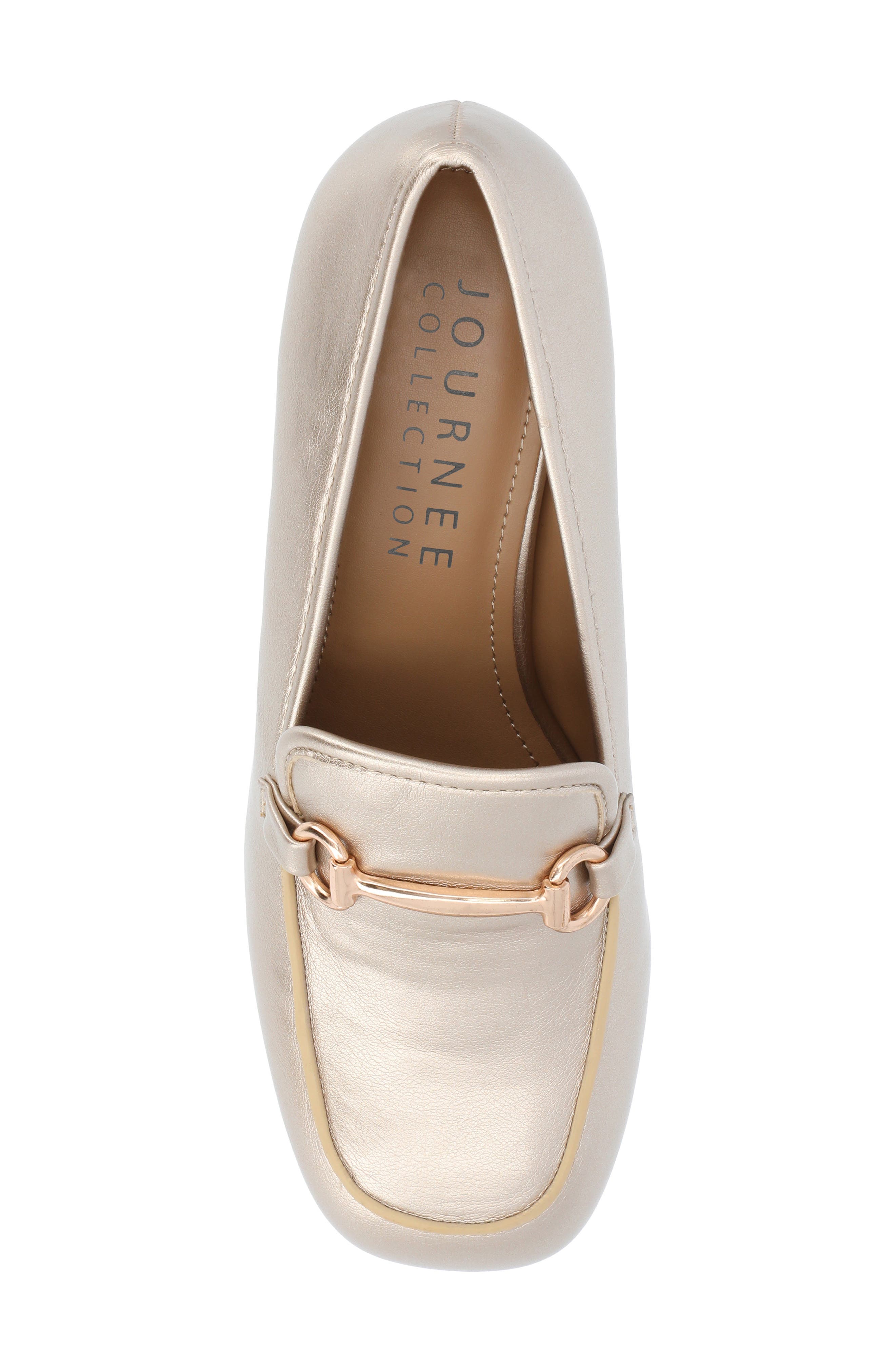 Journee Collection Nysaa Horsebit Loafer, Alternate, color, Gold