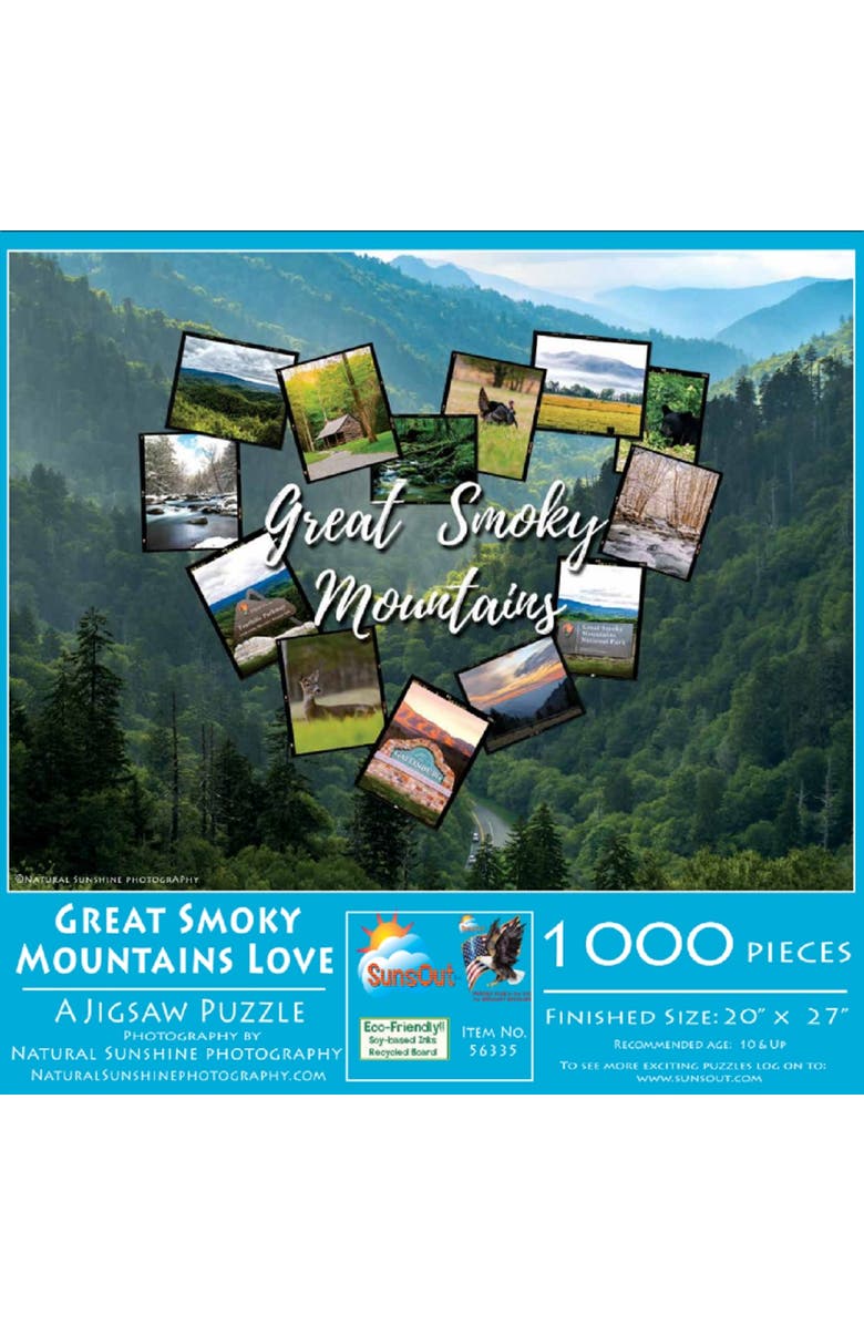 Sunsout Great Smoky Mountains Love 1000 piece Jigsaw Puzzle for Adults, Main, color, Multicolor