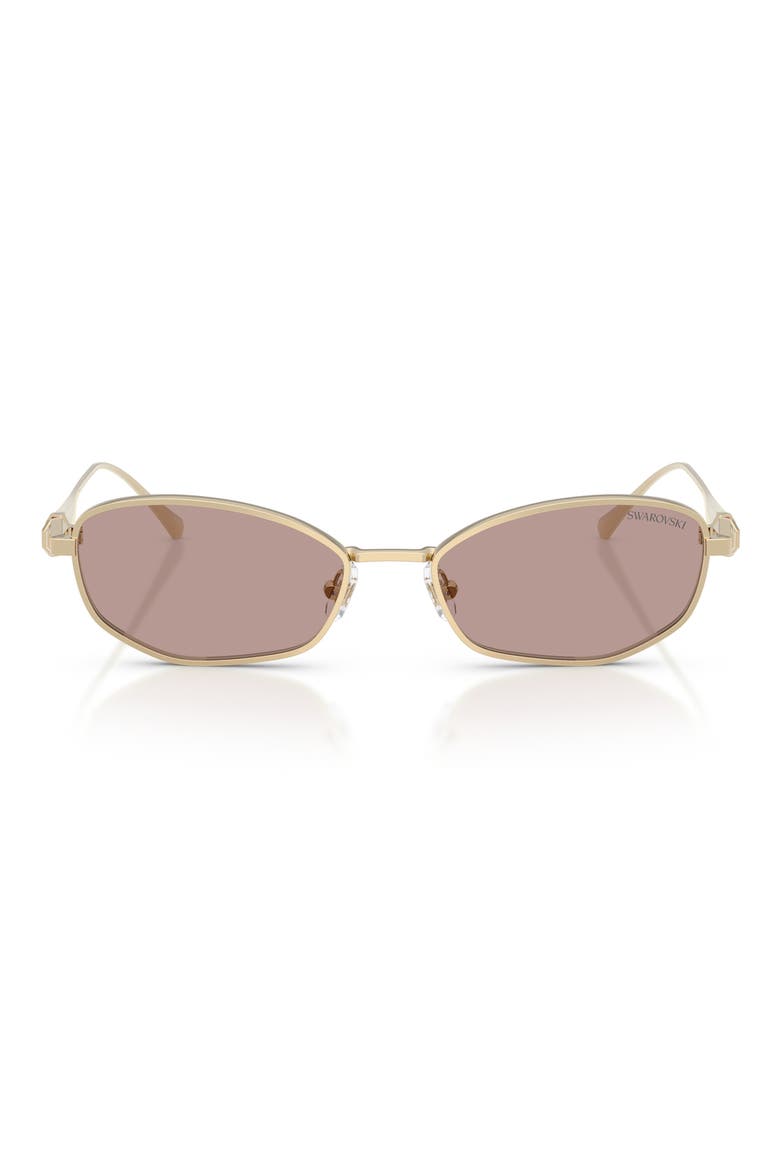55mm Pillow Sunglasses, Main, color, PALE GOLD / LIGHT PURPLE BROWN