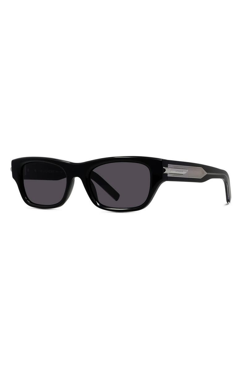 Givenchy GV One 51mm Geometric Sunglasses, Alternate, color, Shiny Black / Smoke