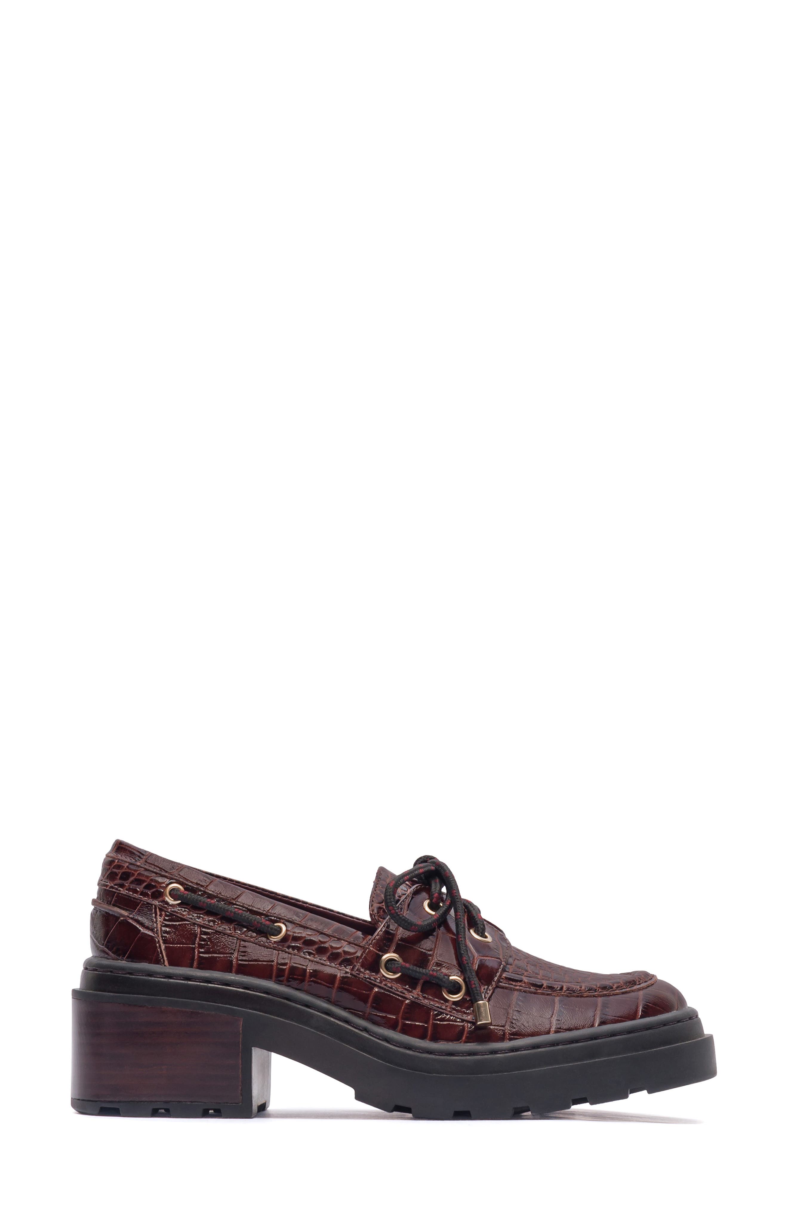 Nico Boat Shoe, Alternate, color, CHOCOLATE WINE CROCO