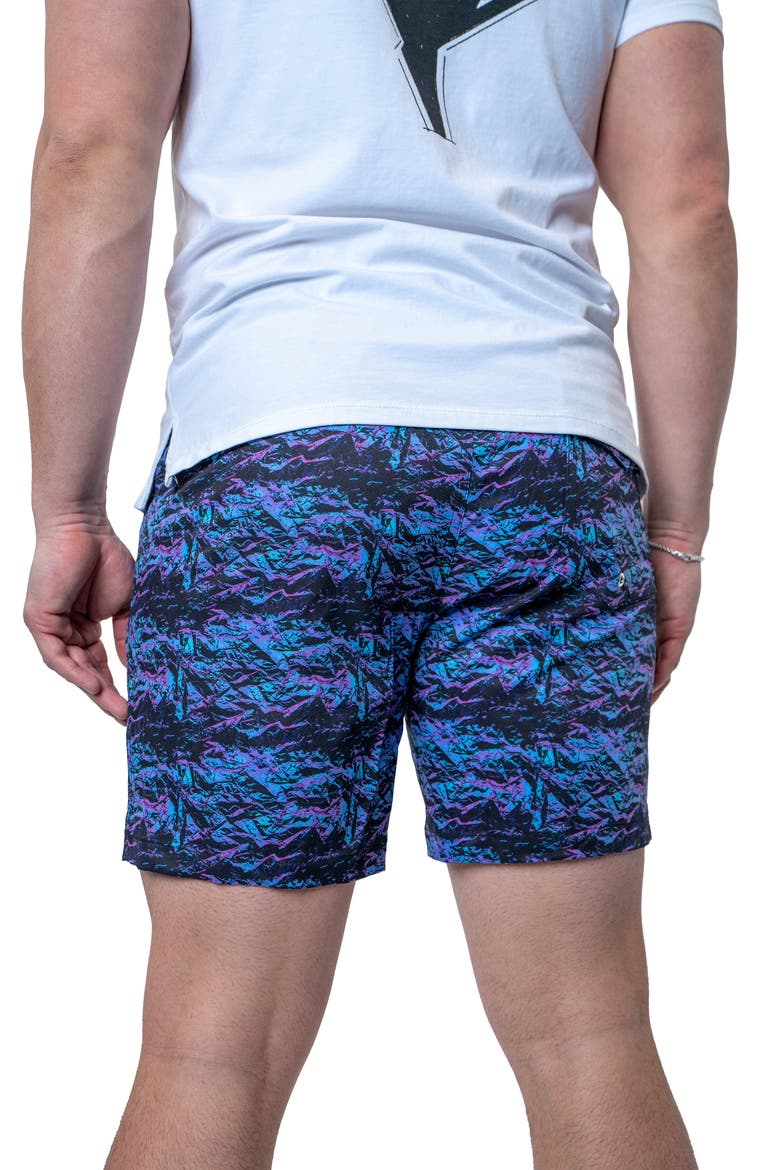 Swim Lion Purple Texture Swim Trunks, Alternate, color, BLACK