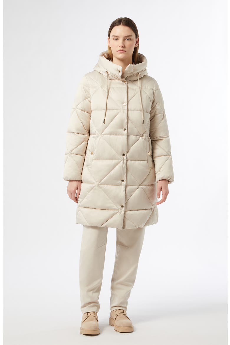 Kirsch Hooded Quilted Coat, Alternate, color, IVORY