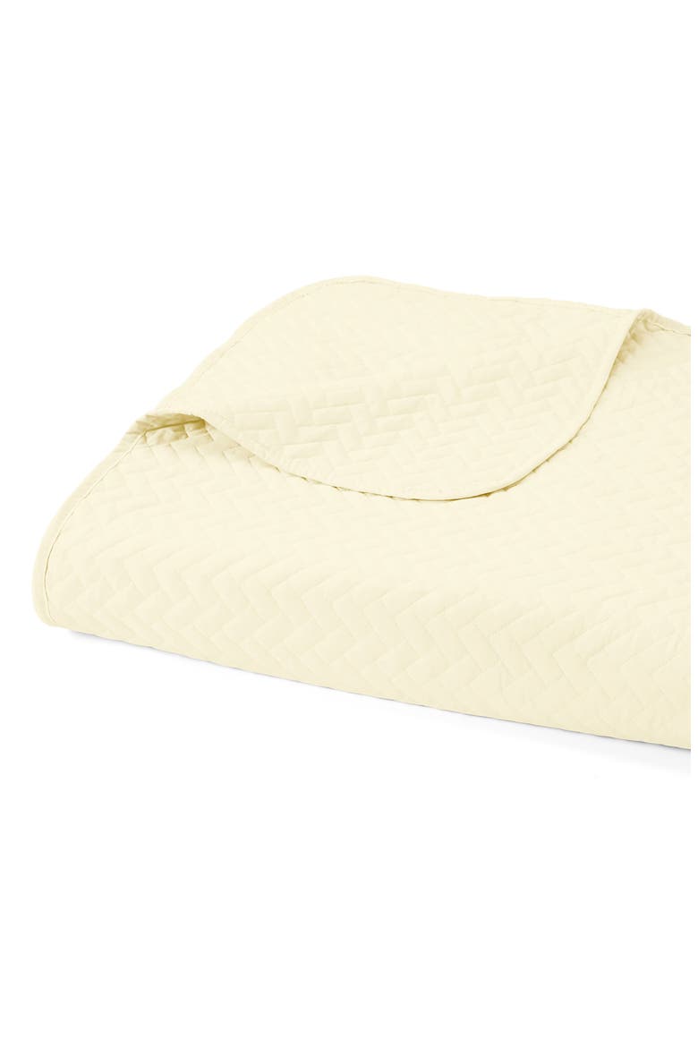 All Season Herringbone Stitch Down Alternative Quilt & Sham Set, Alternate, color, IVORY