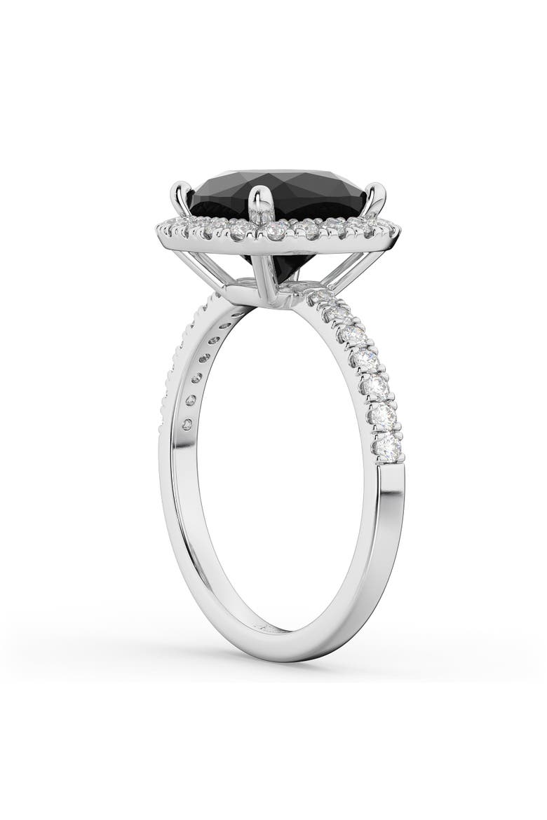 Cushion Cut Black Diamond Engagement Ring 14k, Alternate, color, 2.55ct/White Gold