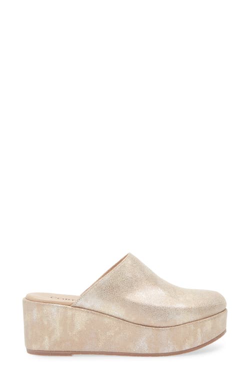 Cordani Camryn Shimmer Platform Wedge Mule In Brown