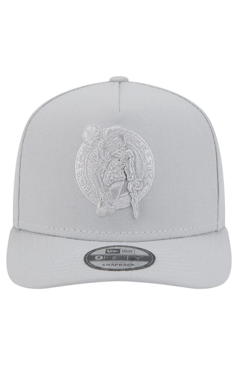 New Era Men's New Era  Gray Boston Celtics Colorpack A-Frame Pinch Front 9FIFTY Snapback Hat, Alternate, color, 