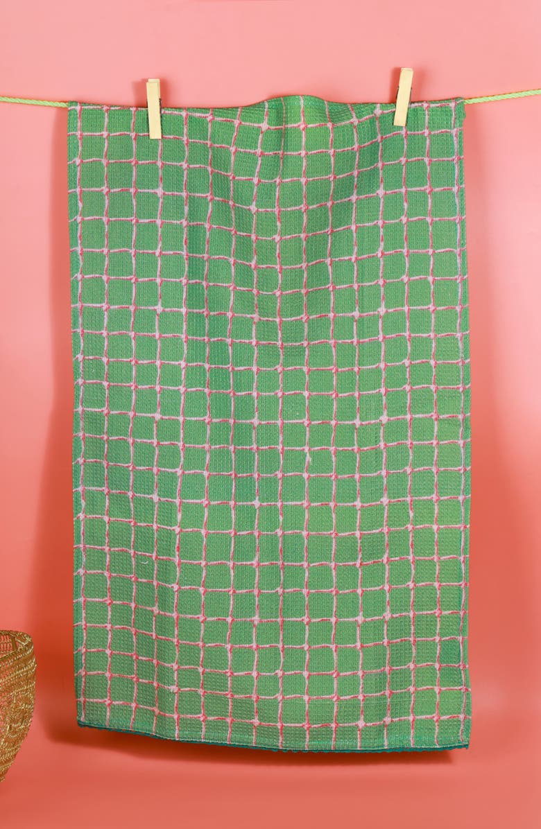 Tiramisu Pickleball Game Day Set of 3 Kitchen Towels, Alternate, color, Kelly Green/ White