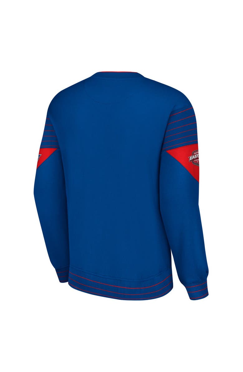 STARTER Men's Starter  Blue New York Rangers Faceoff Pullover Sweatshirt, Alternate, color, 