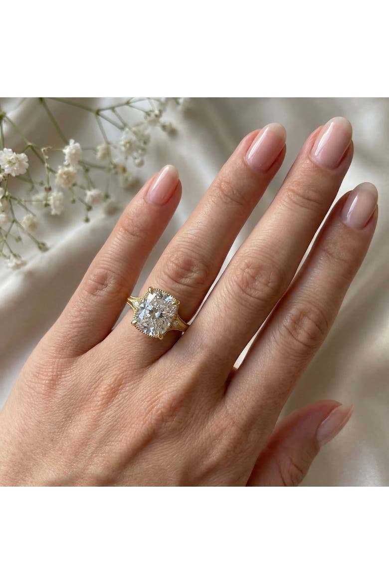 Certified 5Ct Taylor Elongated Cushion Engagement Ring 14k Gold Lab Grown, Alternate, color, 14k Yellow Gold