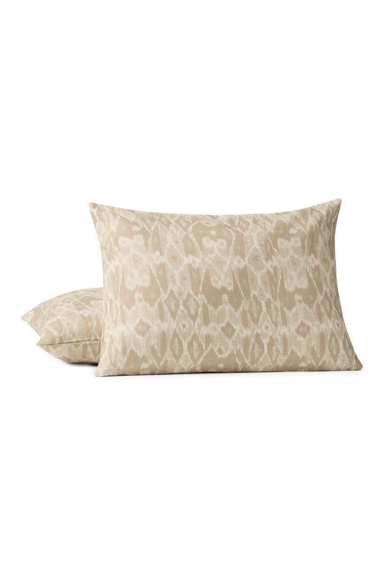 Cavallo Ikat Print Organic Cotton Pillow Cover, Alternate, color, STONE