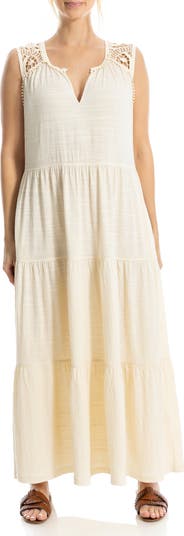 MAX STUDIO Women's Crochet Trim Tiered Maxi Dress - Maxi dresses