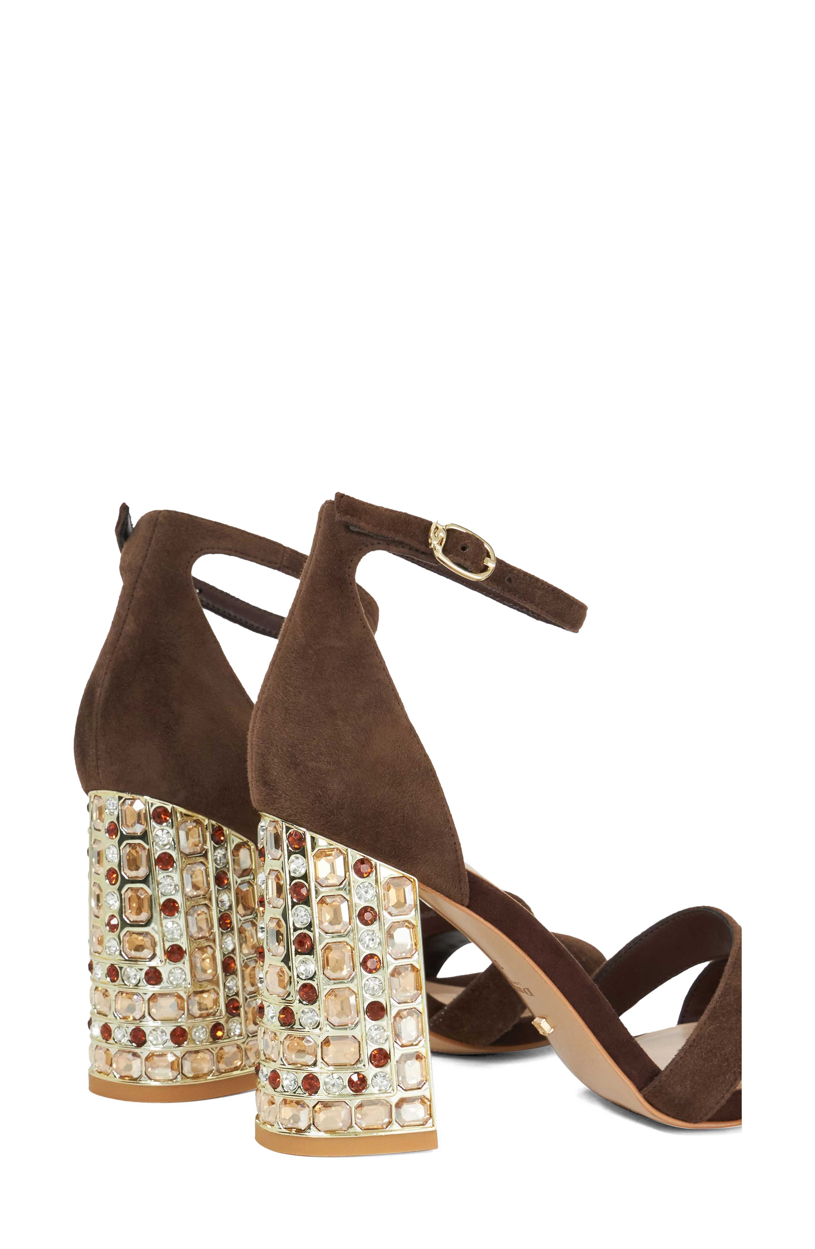 Dune London Majestical Ankle Strap Sandal, Alternate, color, Brown