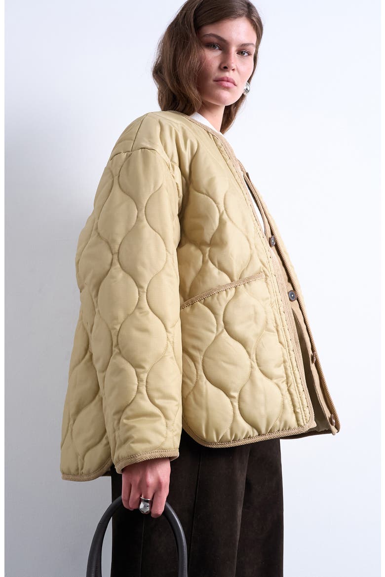 Double Layer Quilted Liner Jacket, Alternate, color, BEIGE