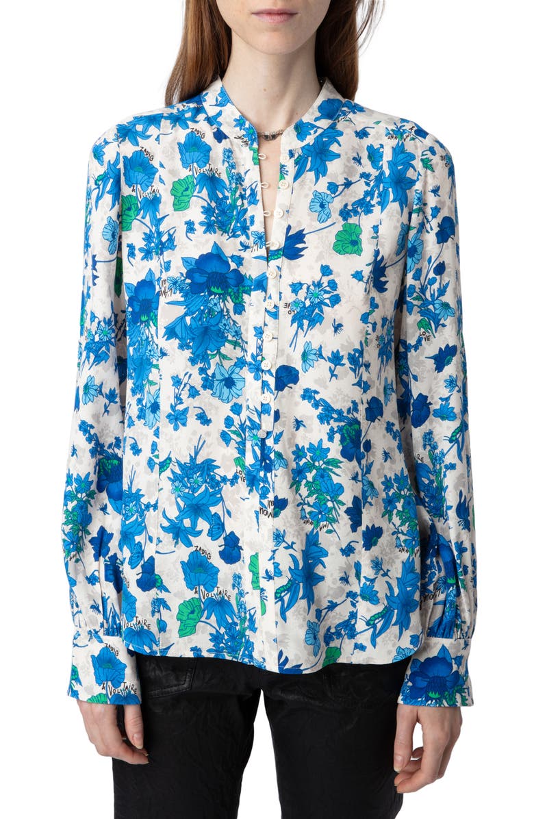 Zadig & Voltaire Twina Garden Flowers Popover Shirt, Main, color,