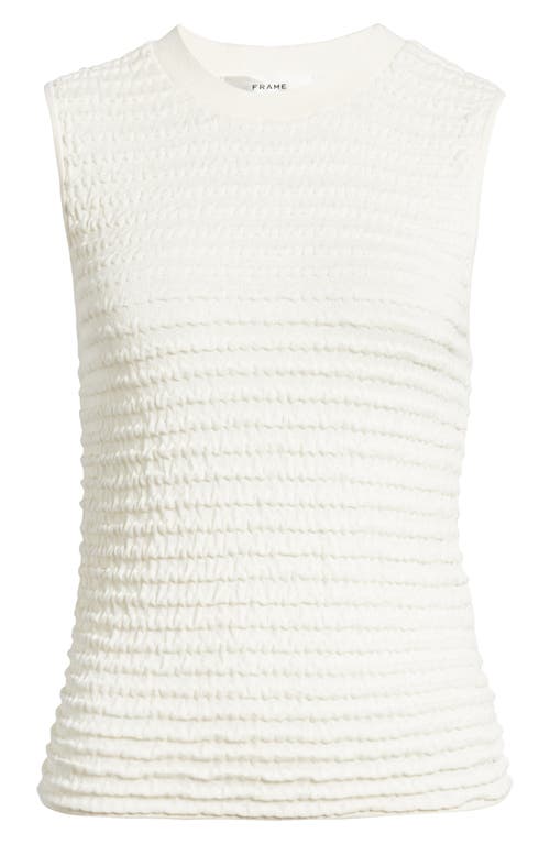 Frame Stripe Crewneck Muscle Tee In White
