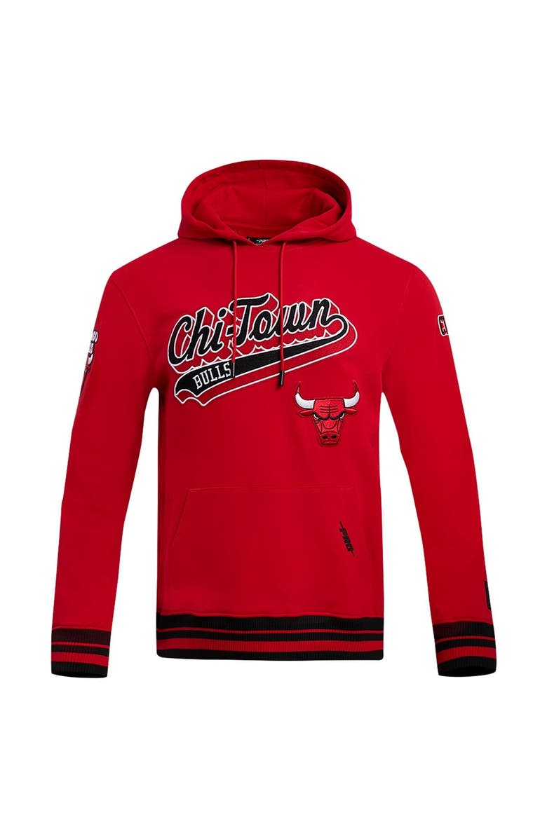 PRO STANDARD Men's Pro Standard Red Chicago Bulls Script Tail Pullover Hoodie, Alternate, color, Red