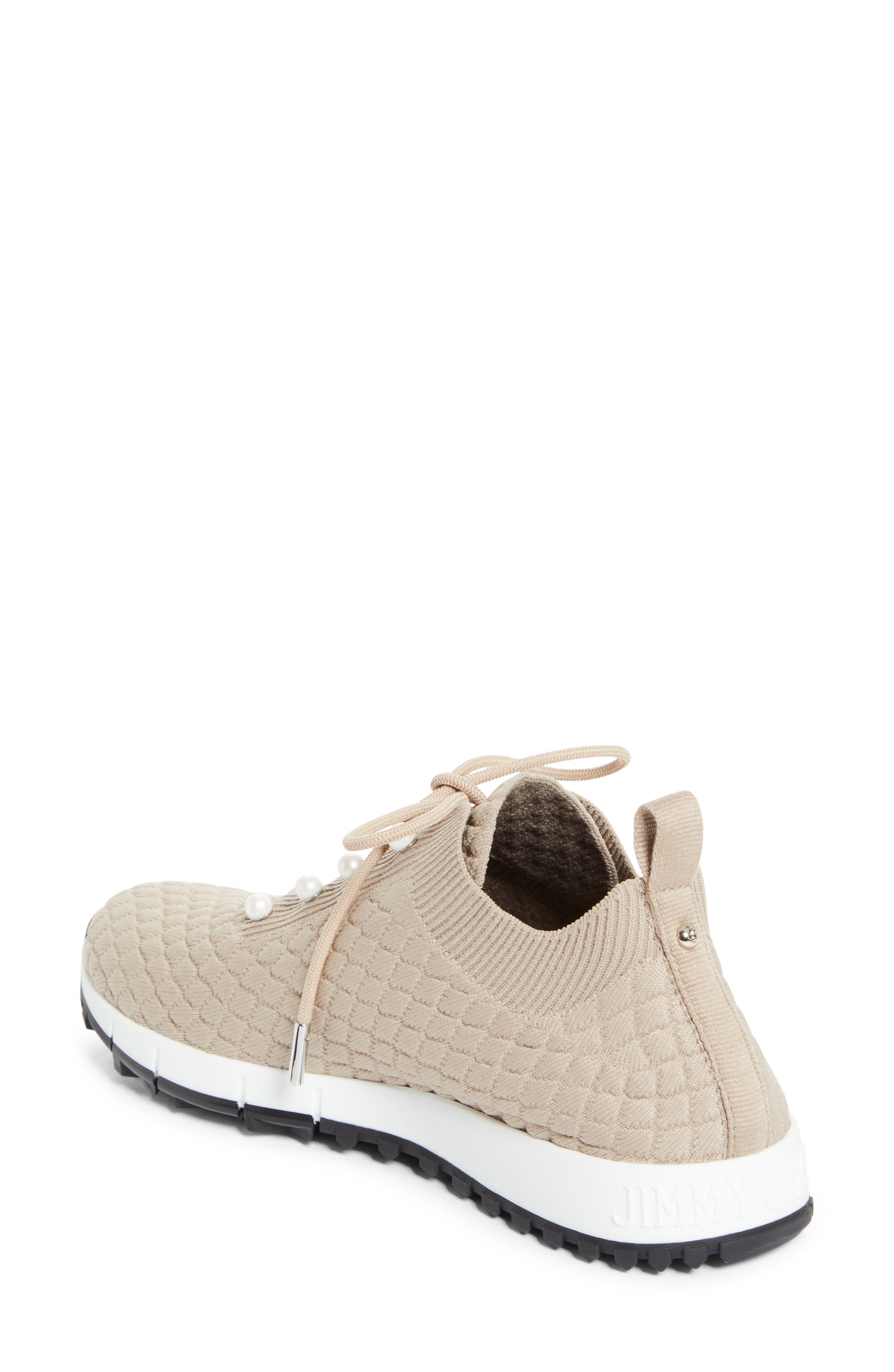 Jimmy Choo Veles Faux Pearl Knit Sneaker, Alternate, color, X Stone
