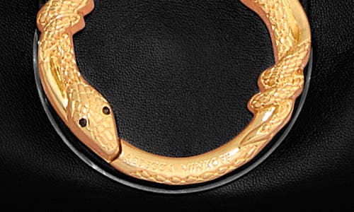 Rebecca Minkoff Snake Ring Leather Shoulder Bag In Black