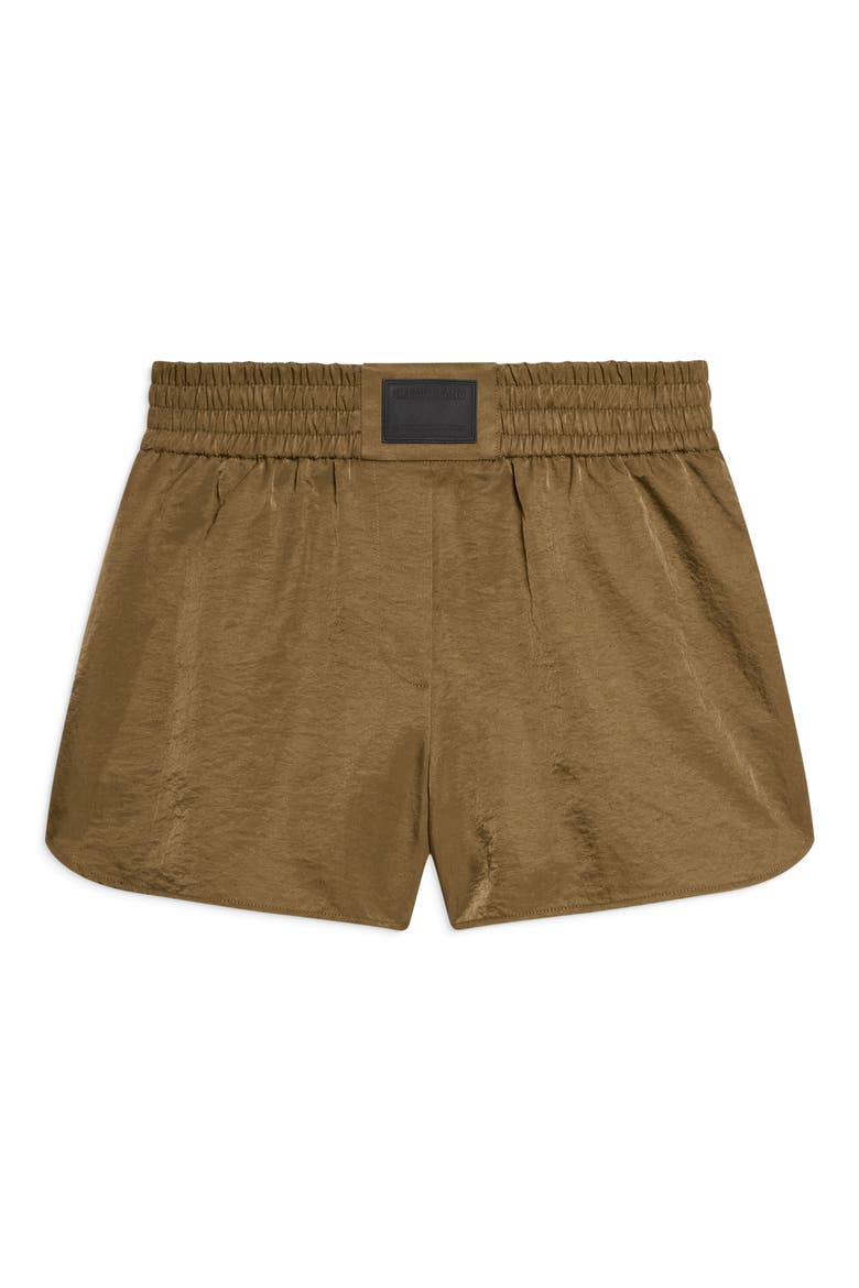Creased Nylon Boxing Shorts, Alternate, color, COGNAC