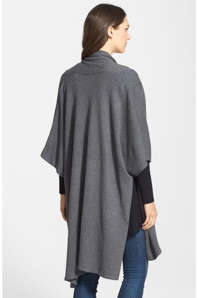 Kimono Sleeve Knit Cape, Alternate, color, ASH