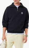 Lacoste Cotton Blend Piqué Knit Quarter Zip Pullover