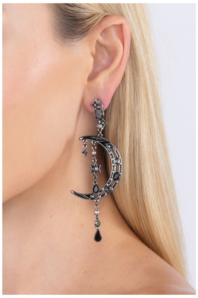Midnight Statement Earrings, Alternate, color, BLACK
