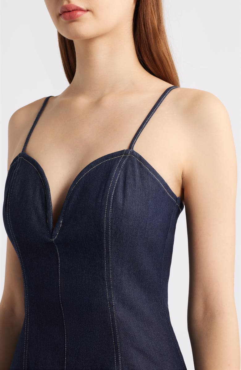 FREEMARKET Tiered High-Low Denim Dress, Alternate, color, Denim