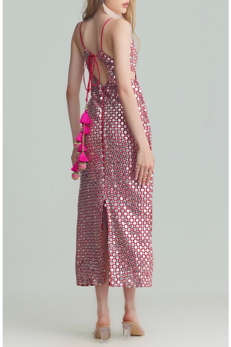 Lily Foil Embroidery Sheath Dress, Alternate, color, PINK