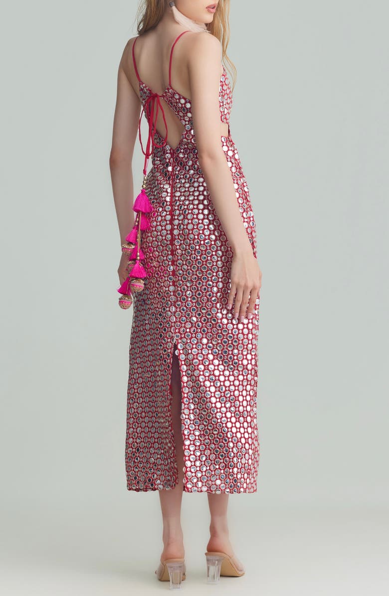 holiCHIC Lily Foil Embroidery Sheath Dress, Alternate, color, Pink