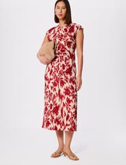 Whistles Blurred Floral Crepe Dress