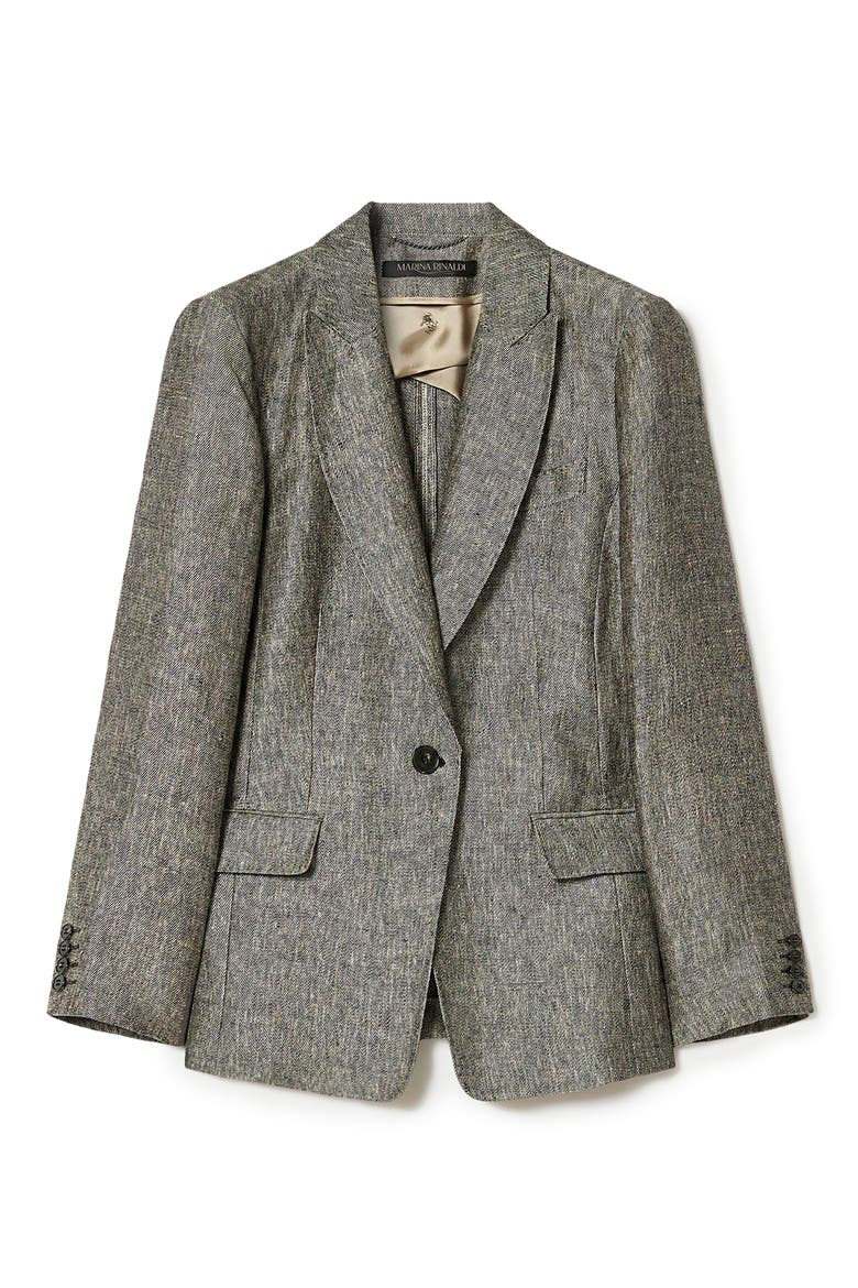 Viale Linen Jacket, Alternate, color, BLACK FLESH TONER