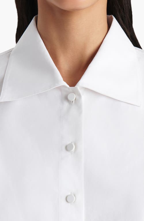 Khaite Jasen Crop Button-up Shirt In Gray