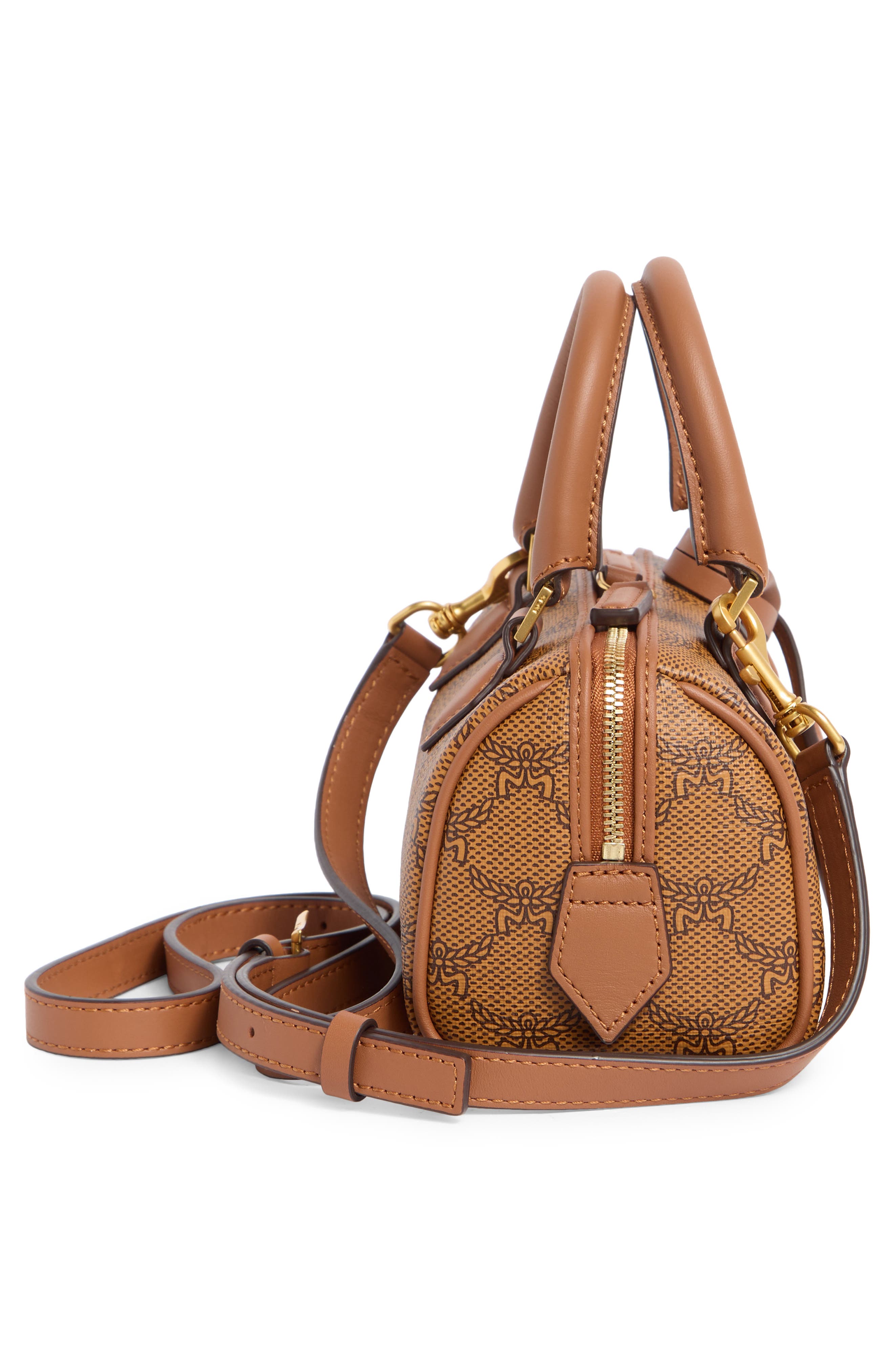 MCM Ella Mini Boston Barrel Bag, Alternate, color, 