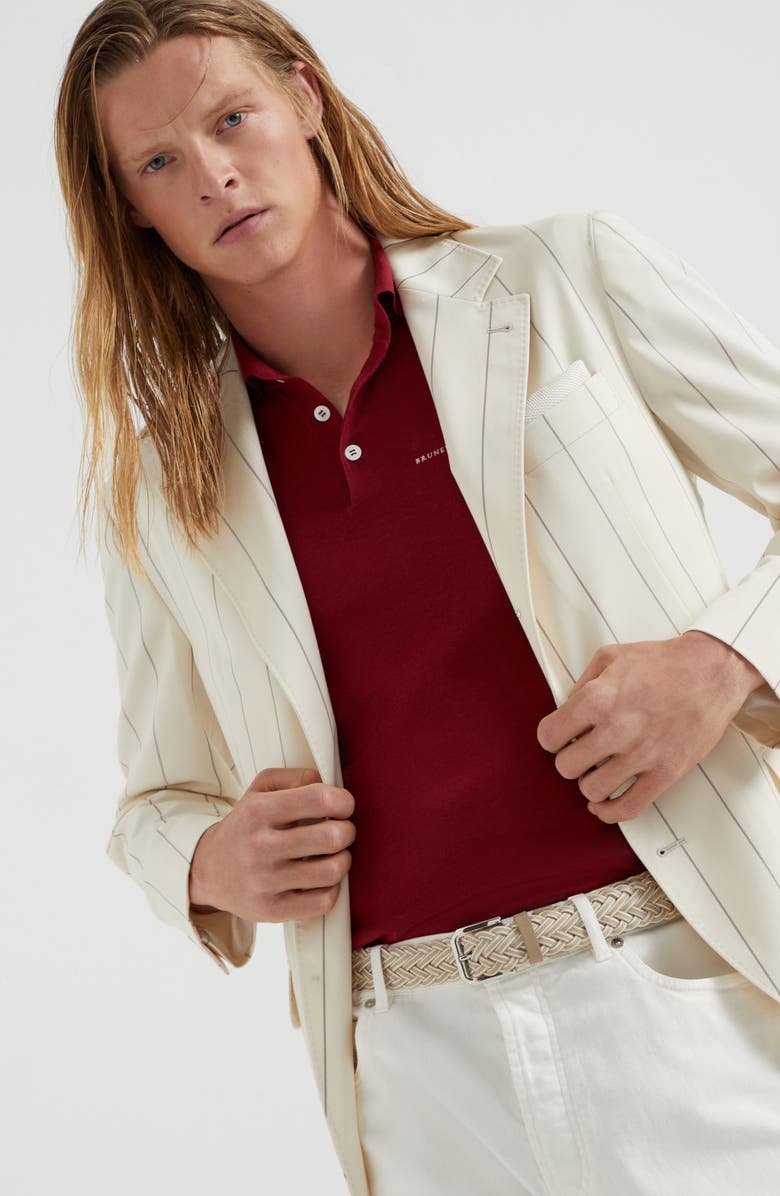 Brunello Cucinelli Lightweight knit polo shirt, Alternate, color, 