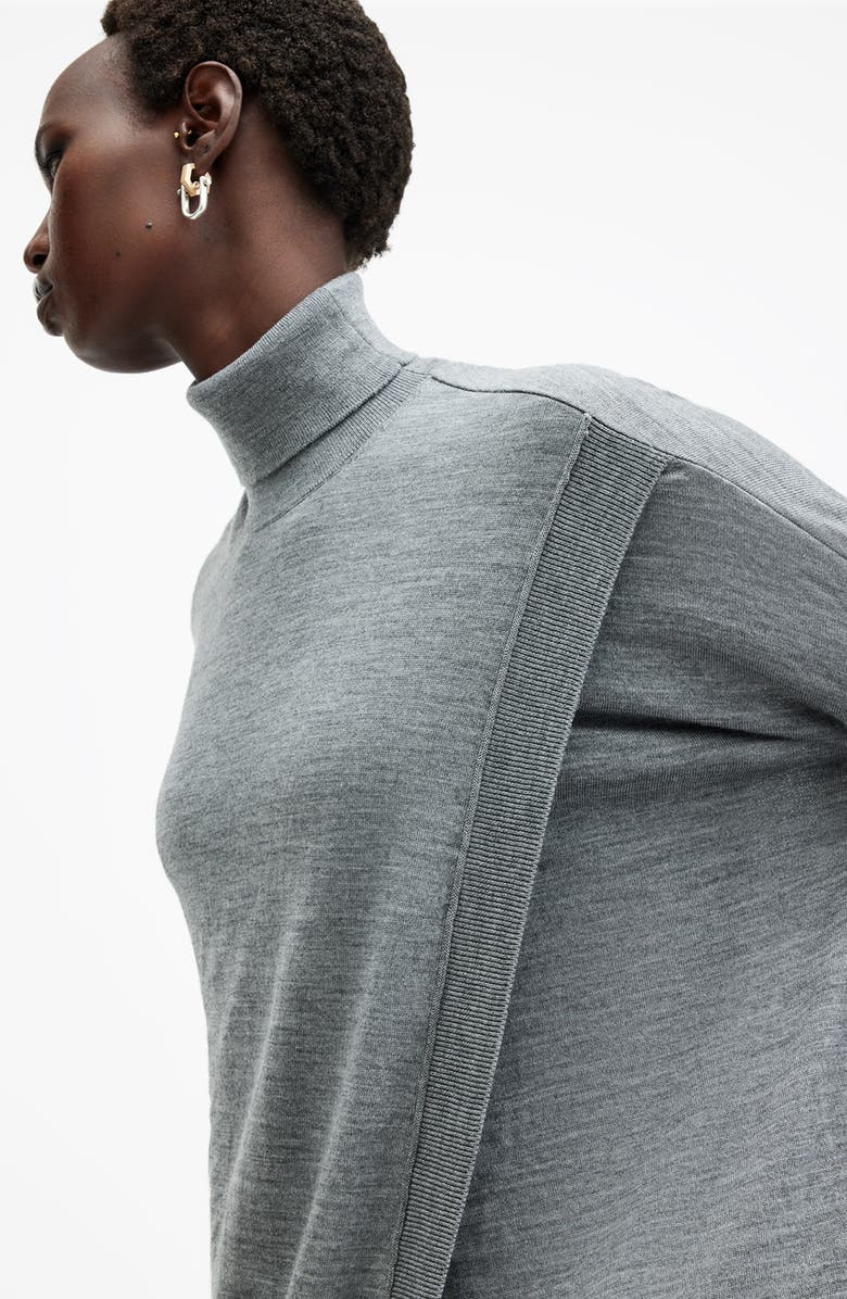 AllSaints Bern Merino Wool Turtleneck Sweater, Alternate, color, Grey Marl