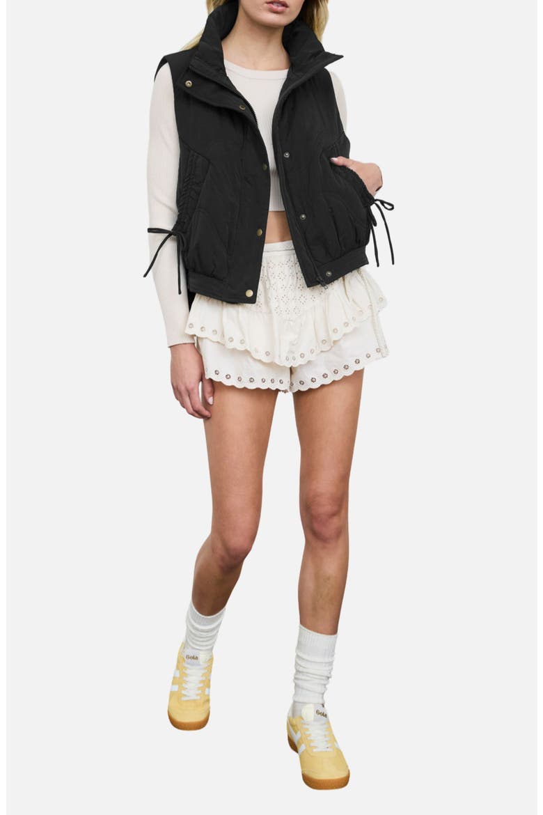 Wave Quilted Vest, Alternate, color, BLACK
