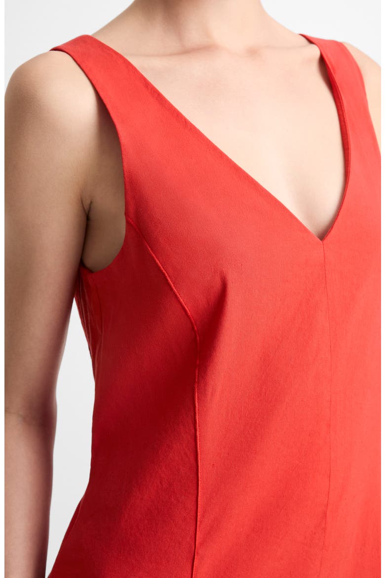 Tie Back Sleeveless Linen Blend Maxi Dress, Alternate, color, POPPY
