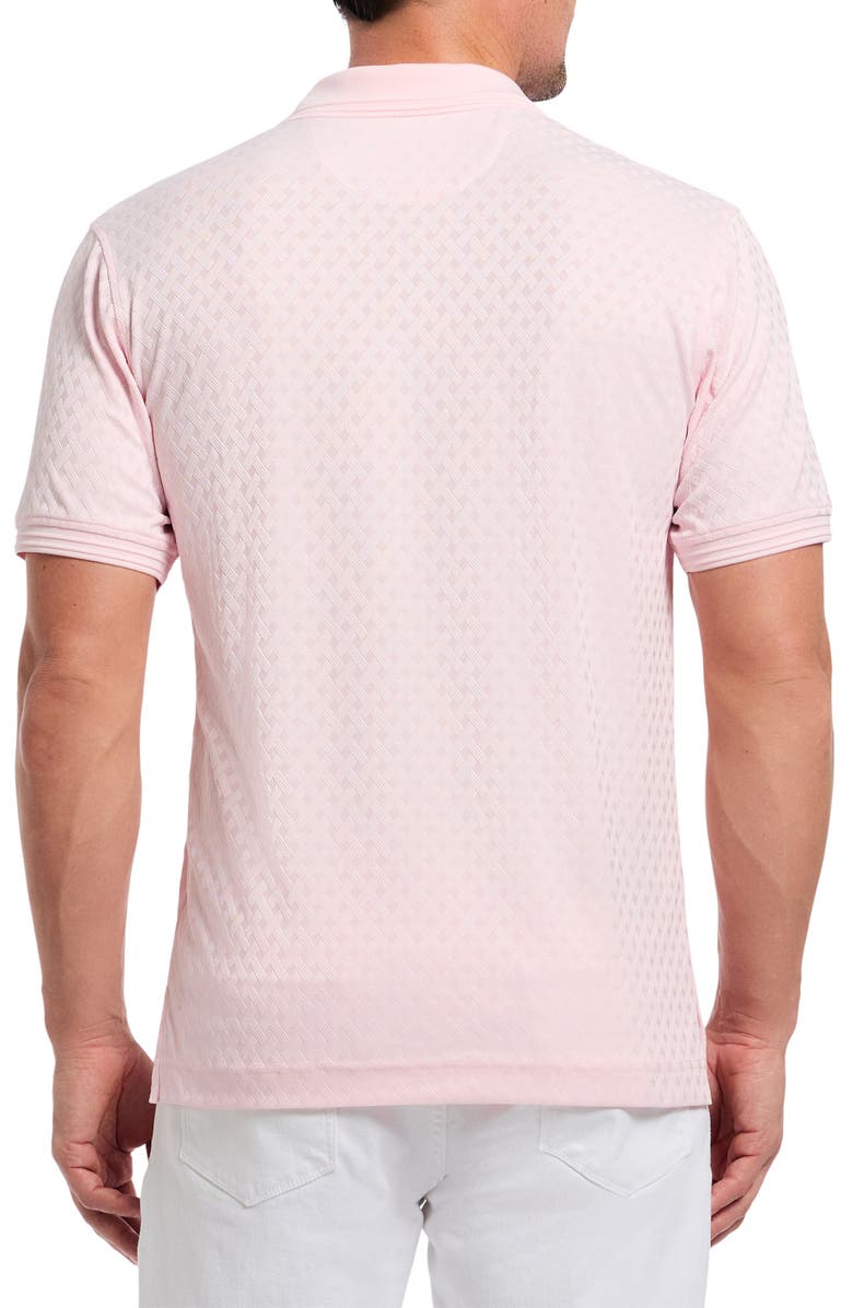 Robert Graham Elias Basket Weave Jacquard Knit Polo, Alternate, color, Pink