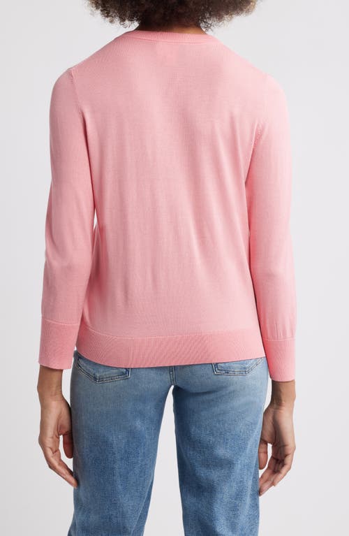 Shop Caslonr Caslon(r) Crewneck Cardigan In Pink Geranium