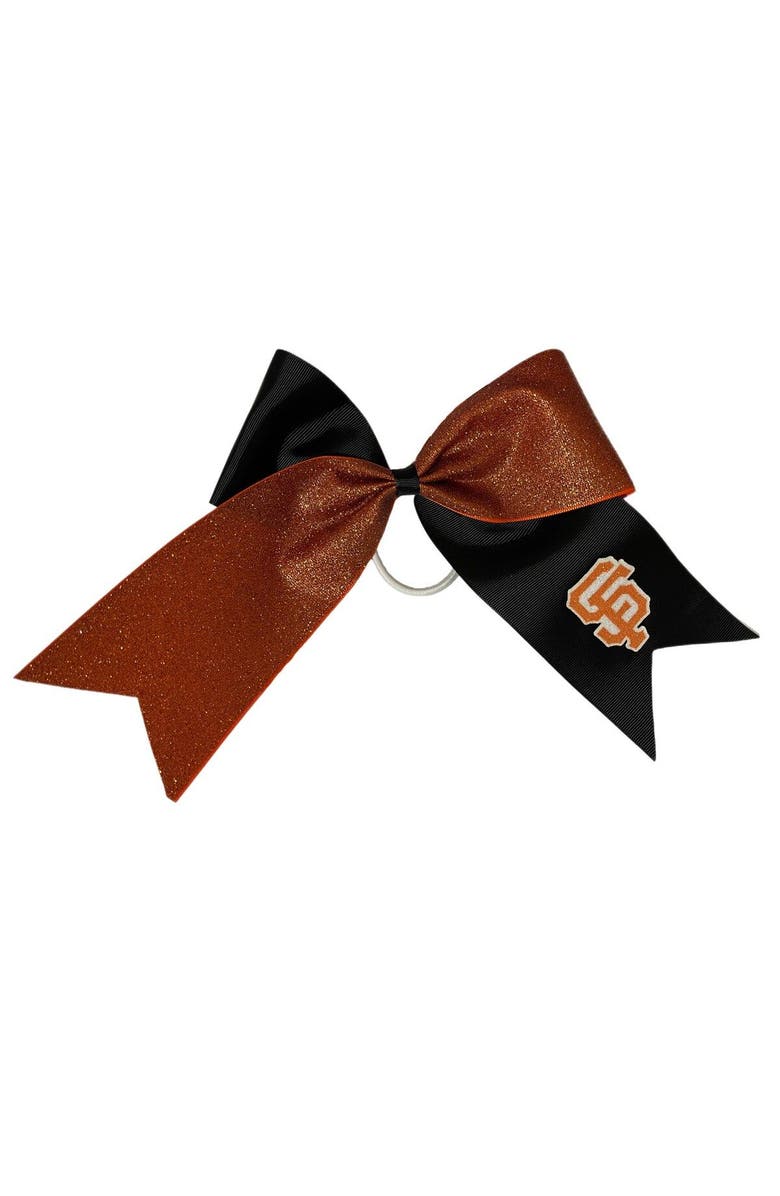 USA LICENSED BOWS San Francisco Giants Jumbo Glitter Bow with Ponytail Holder, Main, color, Orange