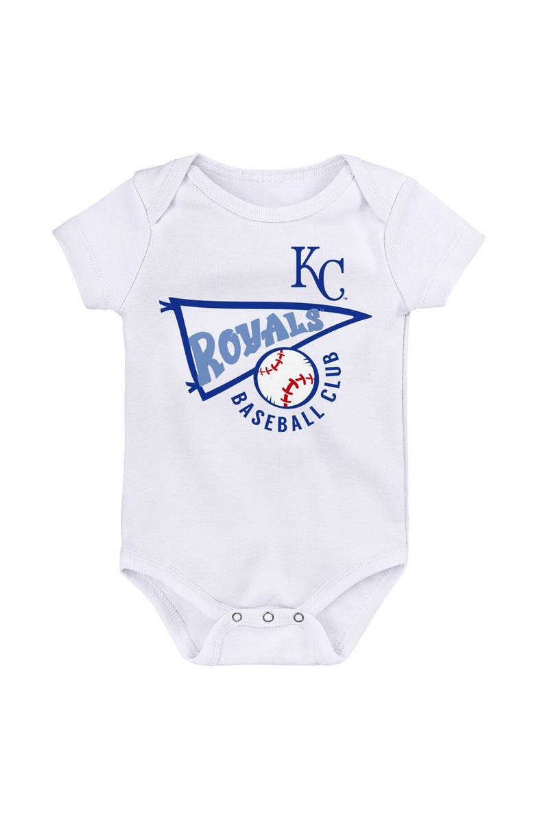 Outerstuff Newborn & Infant Light Blue/White/Heather Gray Kansas City Royals Biggest Little Fan 3-Pack Bodysuit Set, Alternate, color, Light Blue