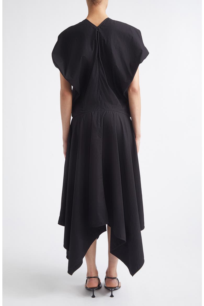 Sybella Handkerchief Hem Cotton Midi Dress, Alternate, color, BLACK MULTI